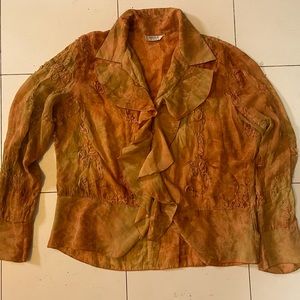Sheer orange blouse